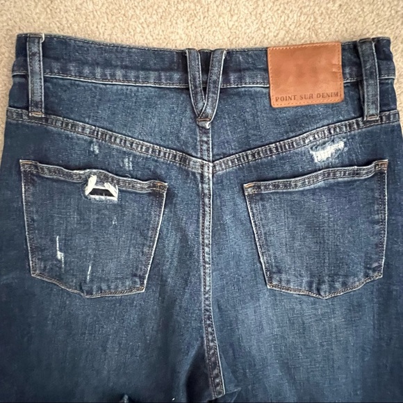 J Crew Point Sur High-Rise Boyfriend Jean Raw Hem Dark Wash Denim - Picture 6 of 10